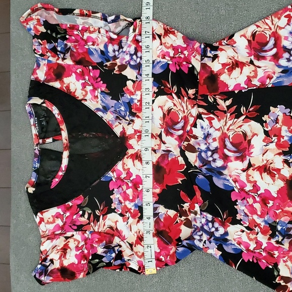 🆕️ TORRID Floral Studio Knit Asymmetrical Midi Dress SIZE: 0 (LARGE 12) - Picture 10 of 16